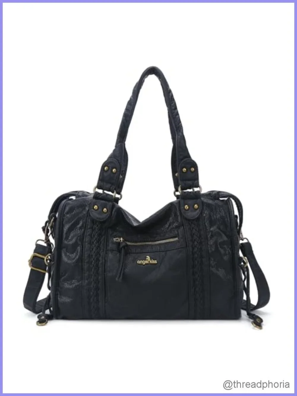 Large Vegan Leather Hobo Satchel Tote Shoulder Bag Fits 15.6